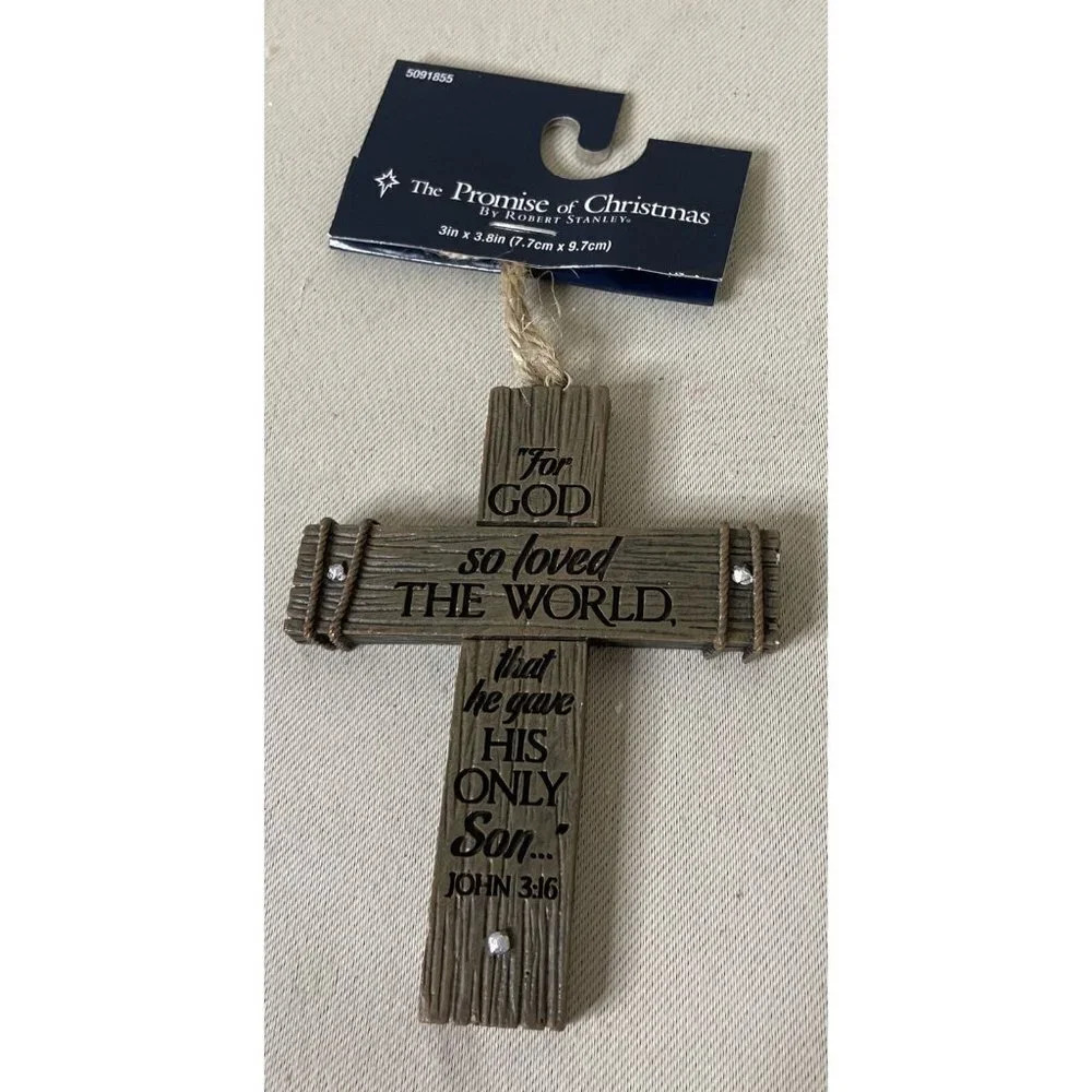 Robert Stanley Cross John 3•16 Verse Christmas Holiday Ornament NEW